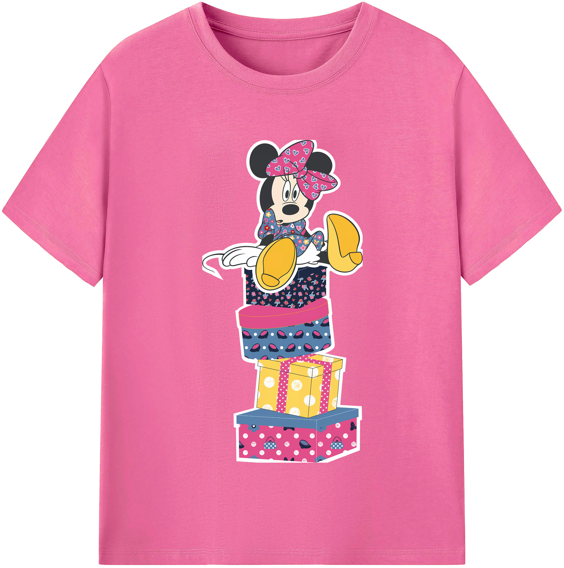 （画像用） ミッキーマウス Mickey Mouse レディースカジュアルプリントTシャツ（綿100％）